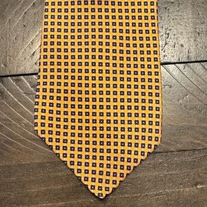 Lauren, Ralph Lauren Yellow and Navy Patterned Tie